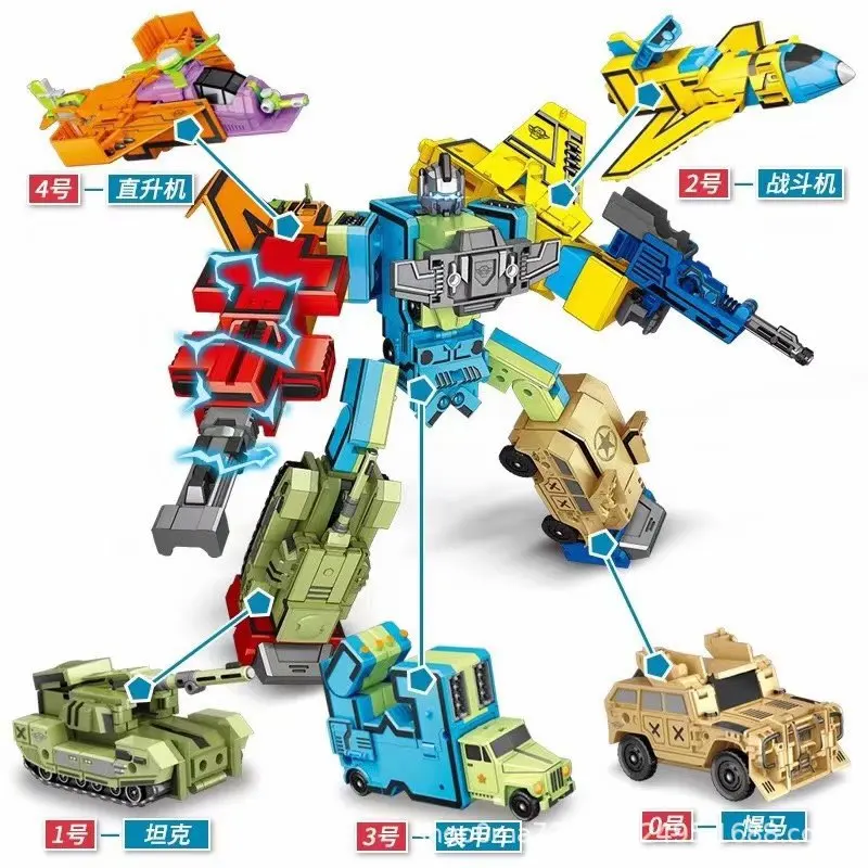 

Guangdong Star Variable God of War with Numbers Transformation Toy Fit Educational Robot Lettered Building Blocks Toy Jingang La