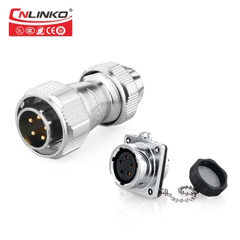 

CNLINKO Gold Plated 5 Core Waterproof Power Connector 5 Pin Male Female Plug Socket Aviation Adapter Medical Bulkhead Connectors