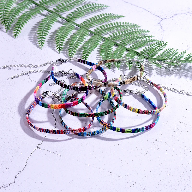 2Pcs/Lot Bohemian Anklets for Men and Women Handmade Rope Friendship Beach Barefoot Bracelet on the Leg Chain Boho Foot Jewelry