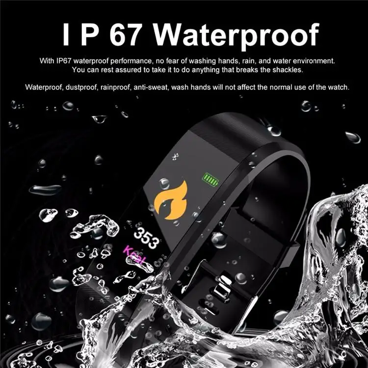 20шт 115 плюс Bluetooth Смарт-часы монитор сердечного ритма Смарт-часы фитнес-трекер Браслет Водонепроницаемый Смарт-браслет