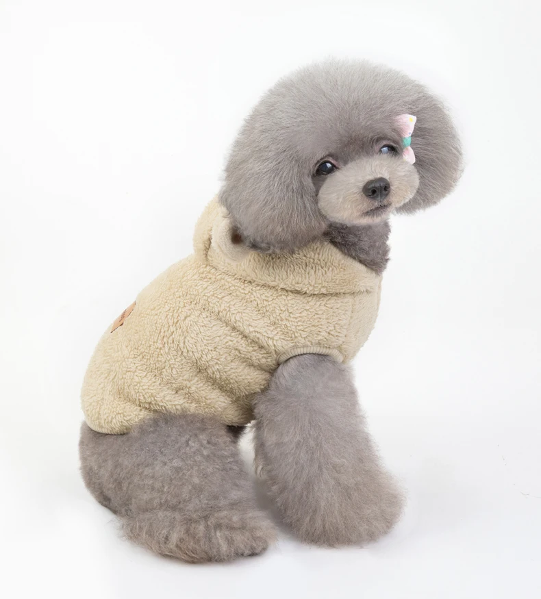 Новая зимняя Флисовая теплая куртка с капюшоном для собак Одежда для маленькой собаки милый медведь Чихуахуа Йоркширский терьер костюм Прямая поставка