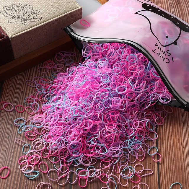 2000pcs Girls Hair Bands Hair Accessories Nylon Rubber Band Elastic Headband Children Ponytail Gum Holder Bands Kids Ornaments Bird bag-7