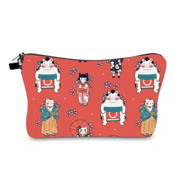 Makeup Pouch Cartoon Print Purse Pencil Bags Art Print Creativity Vintage Makeup Travel Bag Jewelry Organizer