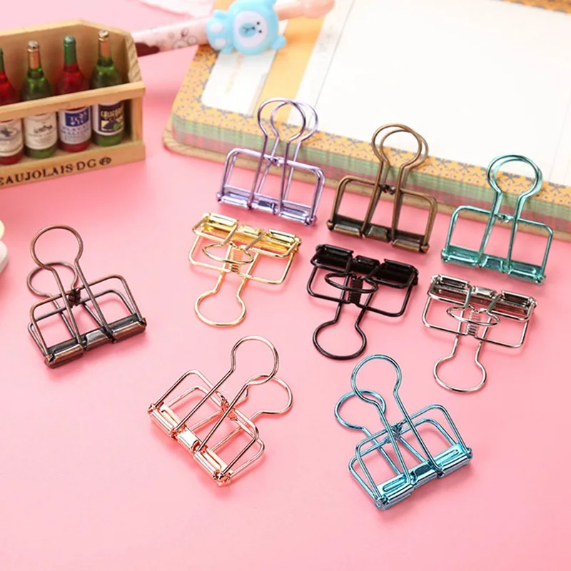 

Rose Gold Hollowed Out Design Binder Clip Metal Long Tail Clip For Office School Paper Organizer Stationery Supply Decorative