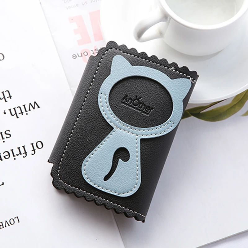 

2019 Cute Cartoon Cat Women Man Key Holder Housekeeper Keys Cover Organizer Manager High Quality Key Case Bag with 6 Keychain