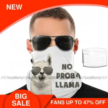 

Lama Mouth Face Mask No Problem Llama Facial Mask Cool Fashion Adult with Filters Mask