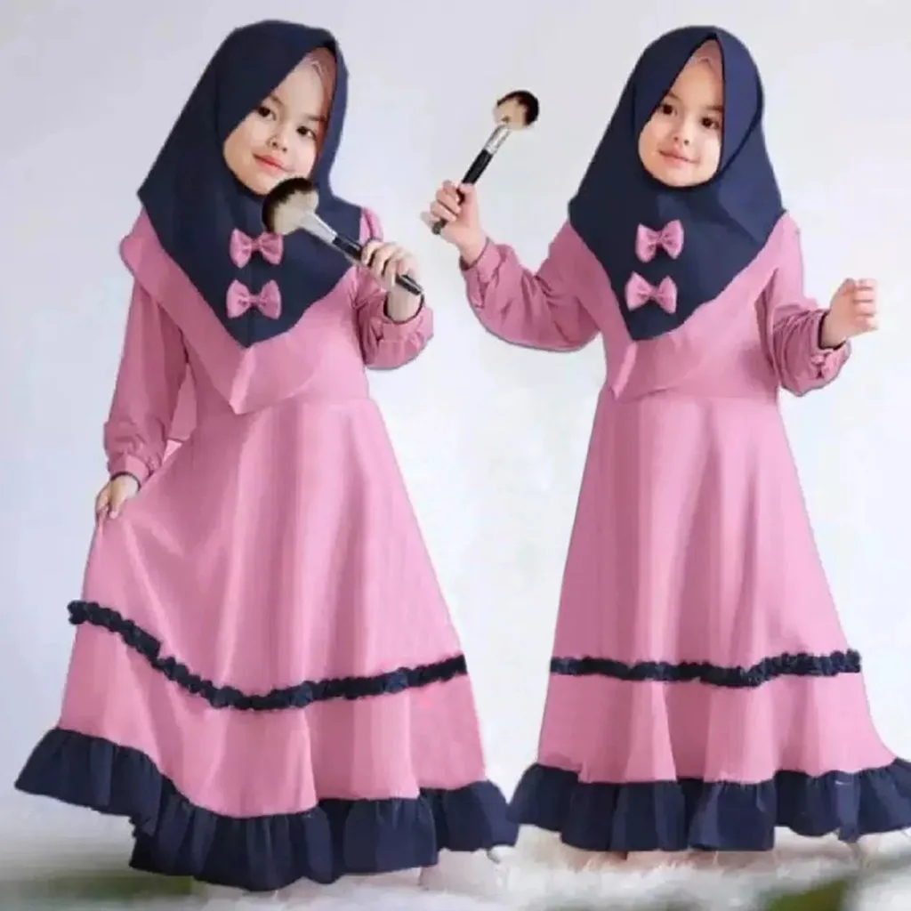 Toddler Baby Kid Girl Ramadan Muslim Abaya Dubai Robe Traditional Clothing Dress,Fall Winter Outfits 