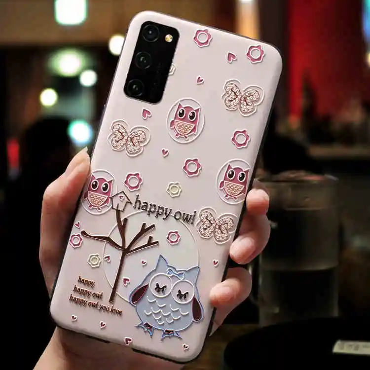Чехол с 3d тиснением для Huawei Honor View 30 Pro V30 Nova6 задняя крышка мягкие милые чехлы