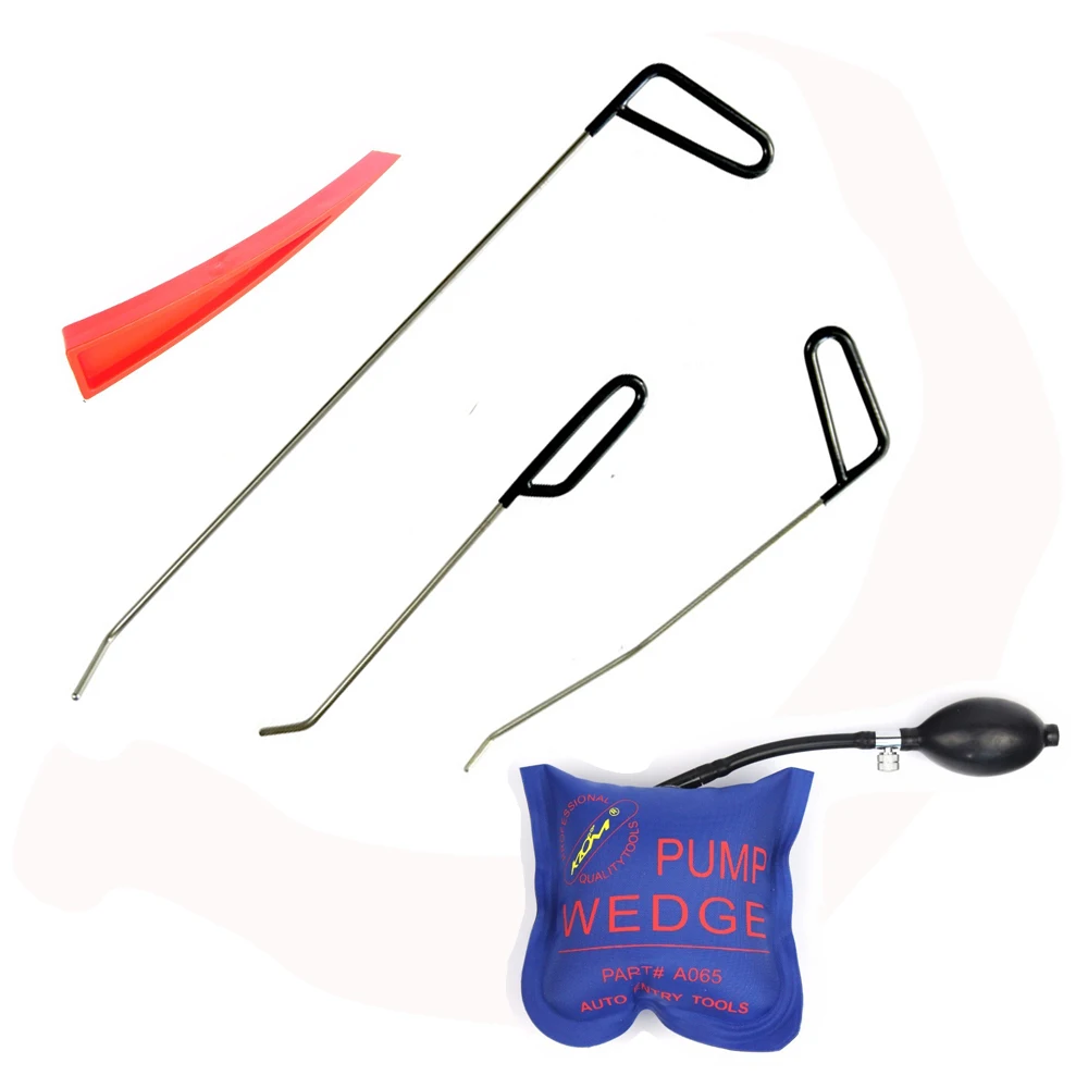 

3pcs Hook Rods Paintless Dent Repair Tools Car window protector Window guard Dent removal tools car pump wedge set kit