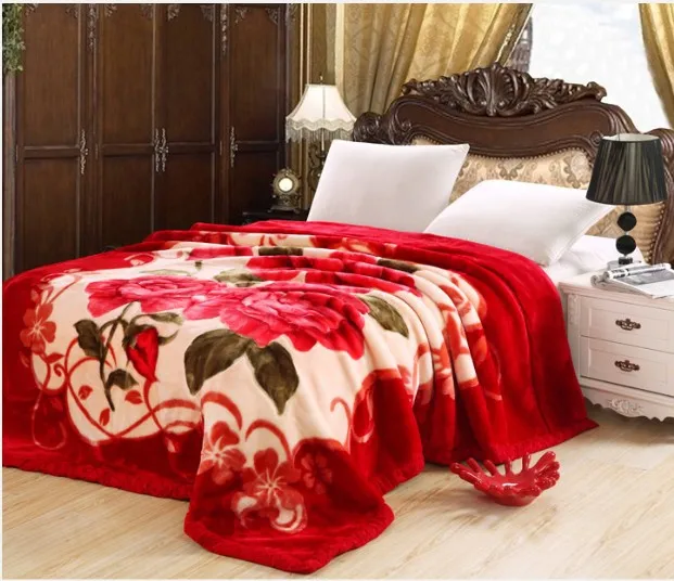 Super Soft Winter Raschel Blankets Double Layer Faux Fur Mink Throw Thicken Fluffy Fleece Bedspread Weighted Blankets For Beds F