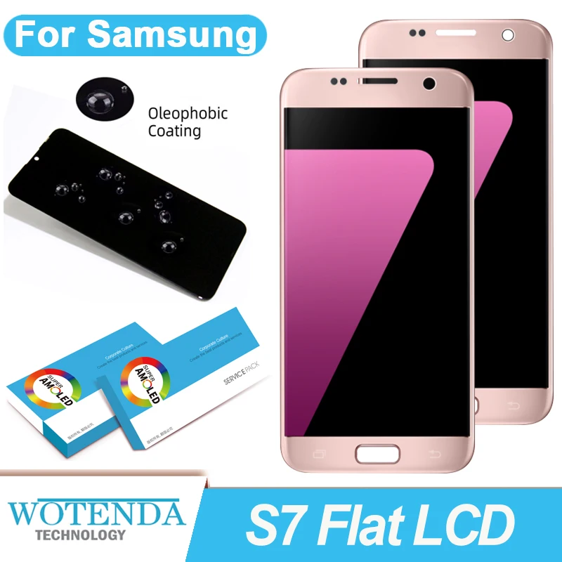 100% Оригинальный 5 1 ''Super AMOLED LCD с рамкой для SAMSUNG Galaxy S7 плоский дисплей G930 G930F