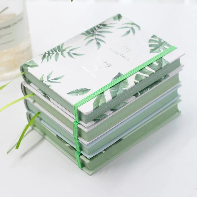 

Simple rainforest plant notebook Pure Color Pocket Weekly Planner Notebook Book school&office supplise stationery for girls gift