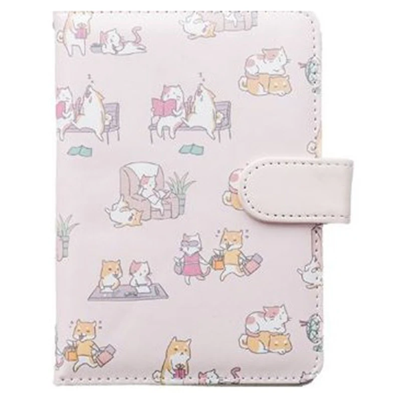 Pink Cute Cartoon Printed Notebook Kawaii Animal PU Cover Nopated Traveler Journey Diary School Office Supply - Цвет: Pink