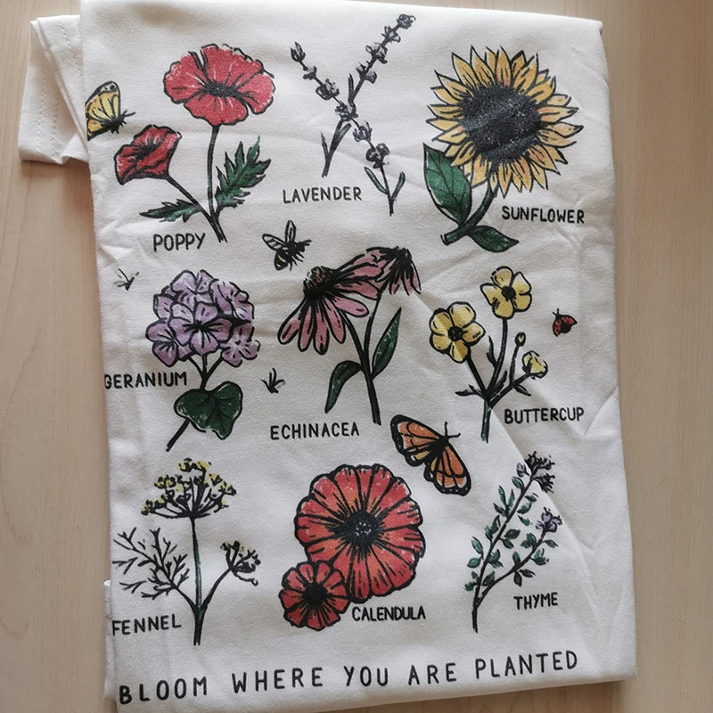 Блум, где вы посажены, растительный цветочный принт, женская футболка, хлопок, Подсолнухи, негабаритные топы, красочные Графические футболки для девочек