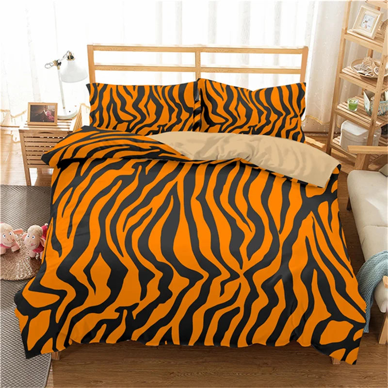 3D Tiger Pattern Bedding Set King Size Luxury Duvet Cover Comfortable Unique Design Soft Queen Twin | Дом и сад