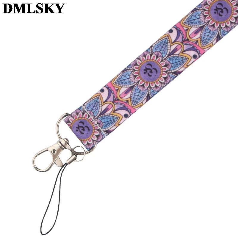 DMLSKY женский йога шнурок для ключей креативные ремешки для ключей значок ID Мобильный телефон Веревка шеи ремешки подарки M3820