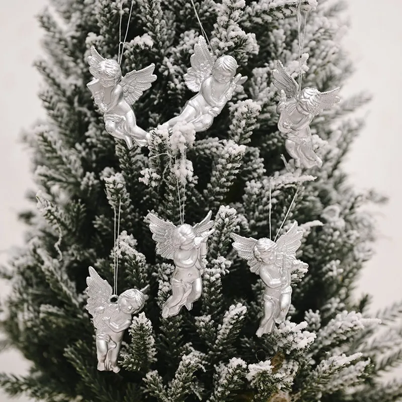6 Pcs/set Gold Silver Angel Pendant 2020 Christmas Decoration Christmas Tree Decor Hanging Ornaments New Year Home Decor 6 Pcs/set Gold Silver Angel Pendant 2020 Christmas Decoration Christmas Tree Decor Hanging Ornaments New Year Home Decor