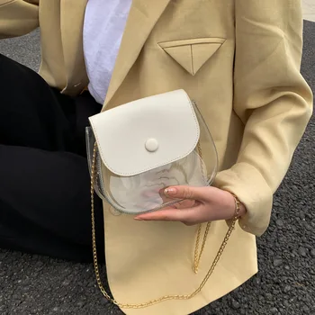 

Small bag summer saddle bag 2020 new fashion all-match transparent small fresh one shoulder messenger bag