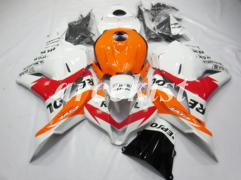 Литья под давлением ABS Обтекатели комплект Подходит для HONDA CBR600RR F5 09, 10, 11, 12, CBR600 2009 2010 2011 2012 orange белый