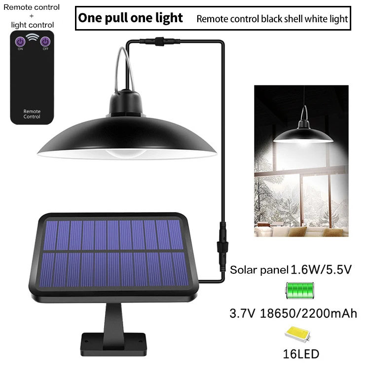 LED Solar Lamp Waterproof Double Head Solar Pendant Light Outdoor Indoor Solar Lights With Cable Suitable For Camping Garden