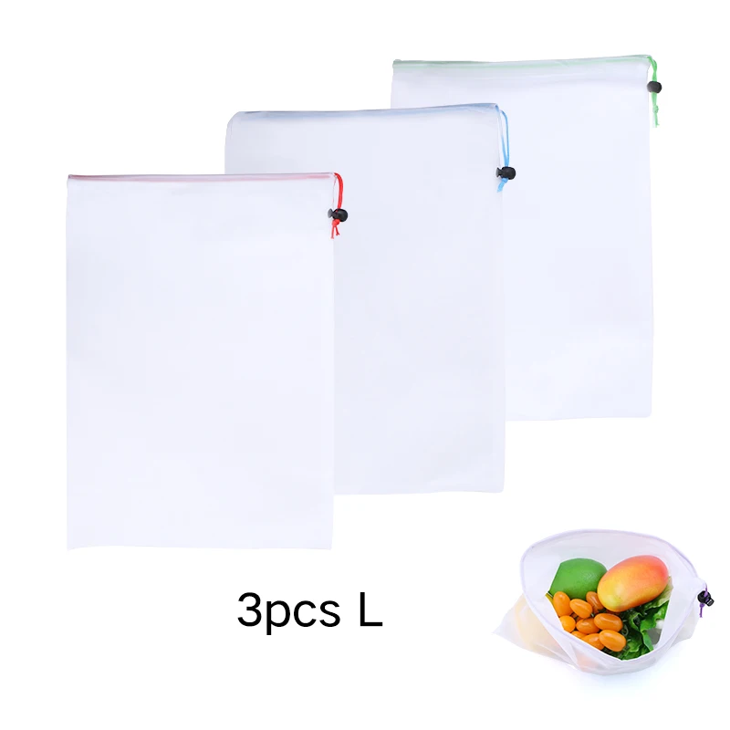 Reusable Mesh Produce Bags - Washable Eco-Friendly Storage for Groceries, Toys, and More - Set of 3/9/15 Pieces