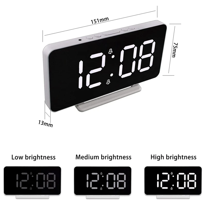 Digital Alarm Clock, Led Dimming Display Clock With Power 予約販売