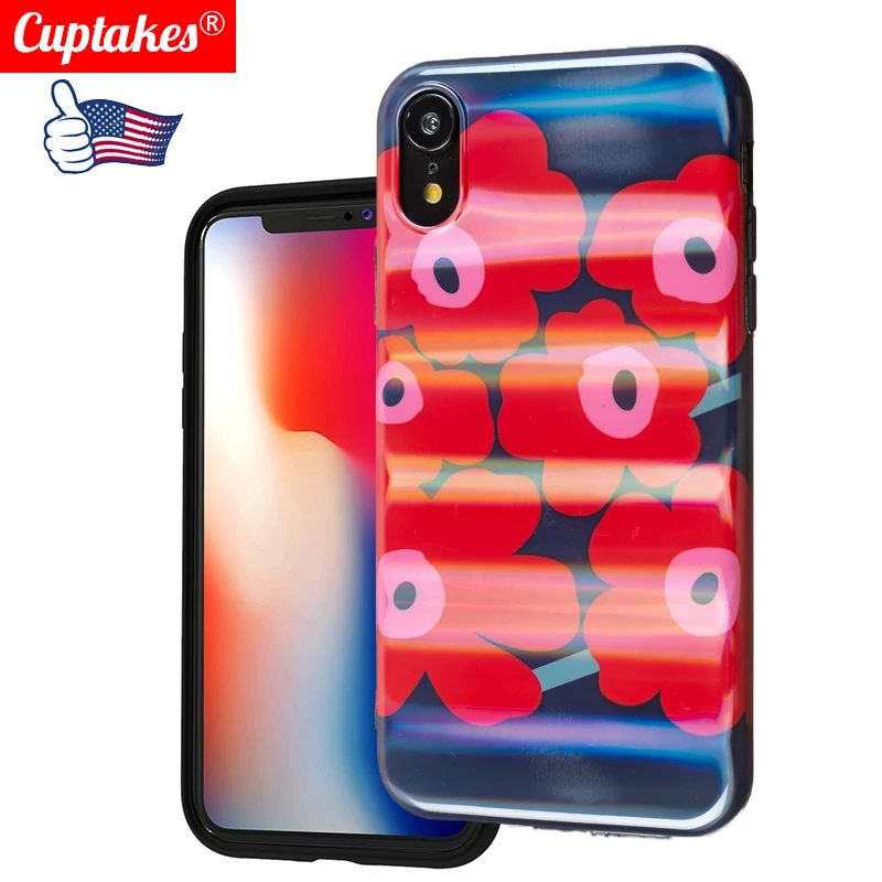 

Luxury Laser Glitter Soft Silicone Case for iPhone 11 Pro 7 8 Plus X XS Max XR 6 6S Cute Floral Red Hot Romantic Love Cover Capa