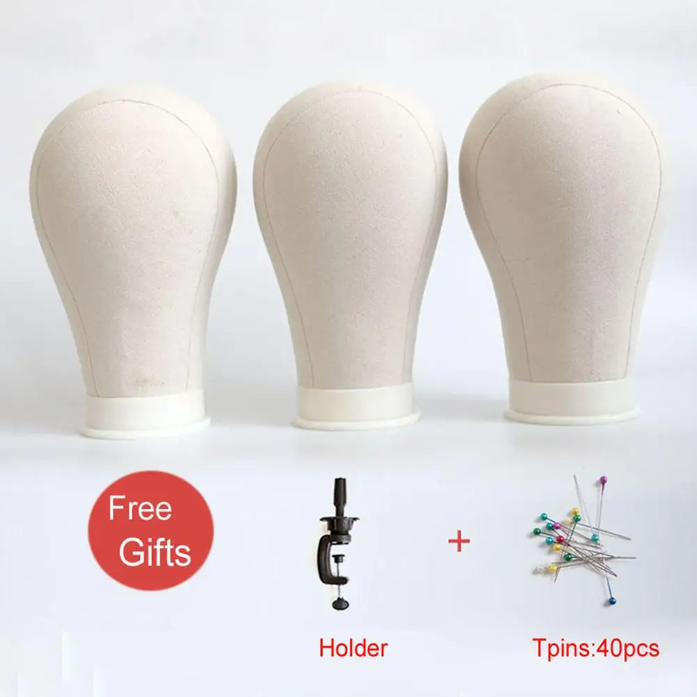 

Canvas Block Head Mannequin Head Model Wig Stand For Display Making Wigs+40TPins Head Wigs Head Display Styling Female