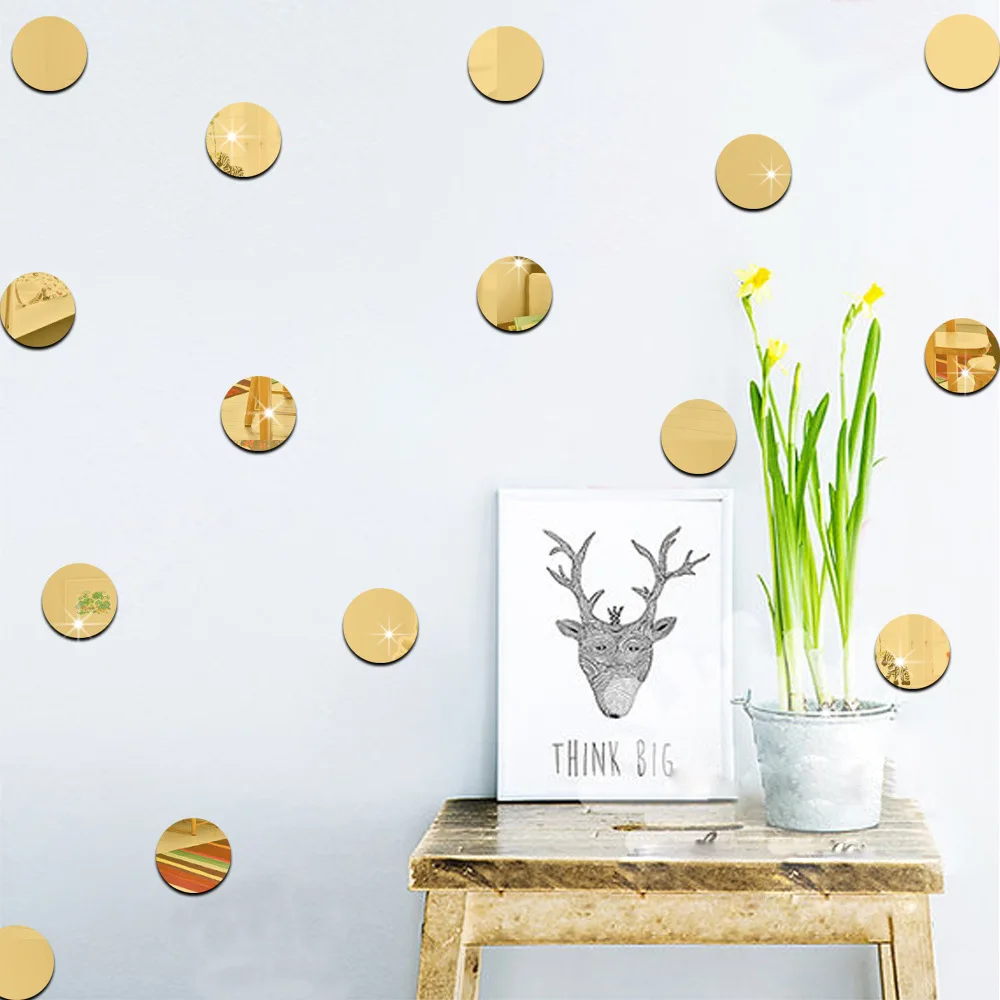 Funlife Лидер продаж Детская комната украшения наклейки на стену экологически чистые стерео геометрические точечные зеркальные наклейки MM004