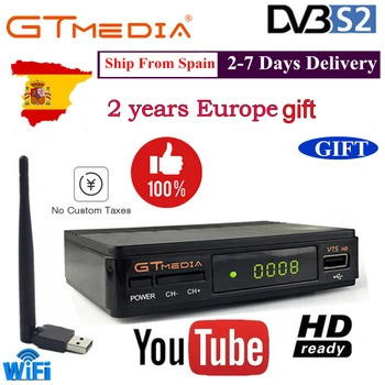 

DVB-S2 Gtmedia V7S HD 1080P Digital Receptor YouTube Satellite Receiver HD Box Cline Spain Decoder Biss VU PVR WiFi Freesat v7