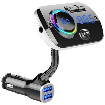 

Bluetooth Fm Transmitter, Wireless Car Fm Modulator Car Mp3 Player Car Kit Handsfree Bluetooth Car Charger With Ambient Light