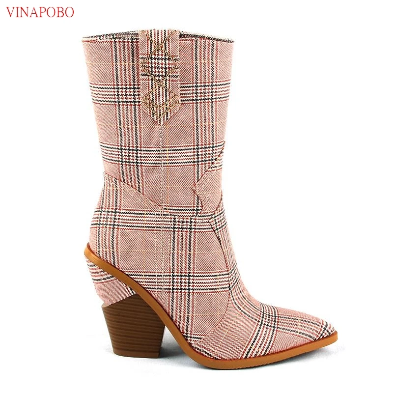 

2019 Snake Print Western Cowgirl Boots White Black Yellow Leather Cowboy Ankle Boots for Women Wedge chunky High Heel Boots
