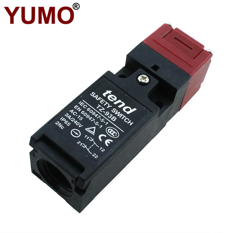 

TZ-93B TZ-93BPG01 Taiwan Tend Double Pole Safety Key Interlock Switch limit switch with Lock horizontal installation type