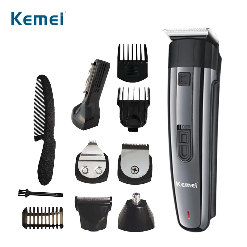Kemei 6 в 1 электрическая машинка для стрижки волос перезаряжаемая Бритва для волос для мужчин машинка для стрижки волос Беспроводная Машинка для стрижки волос комплект для ухода F30