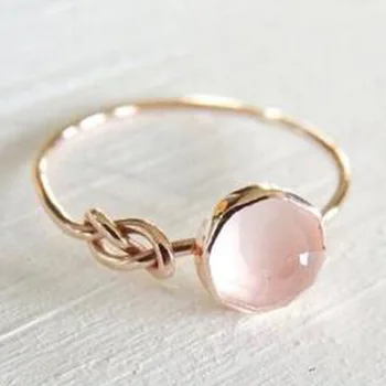 

Natural Pink Gem Stone Engagement Ring Bride Ring For Women Fashion Jewelry Bridal Promise Wedding Ring