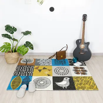 

Nordic Door Floor Mat Geometric Printed Carpet Toilet Absorbent Rug Home Bathroom PVC Non-slip Mats 60*90cm