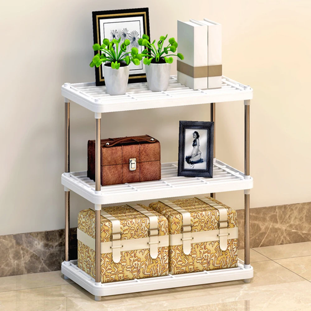 

3 Layer 2 Grid Shoe Rack Detachable Portable Shelf Storage Closet Home Standing Space-saving Shoe Organizer Cabinet Dustproof