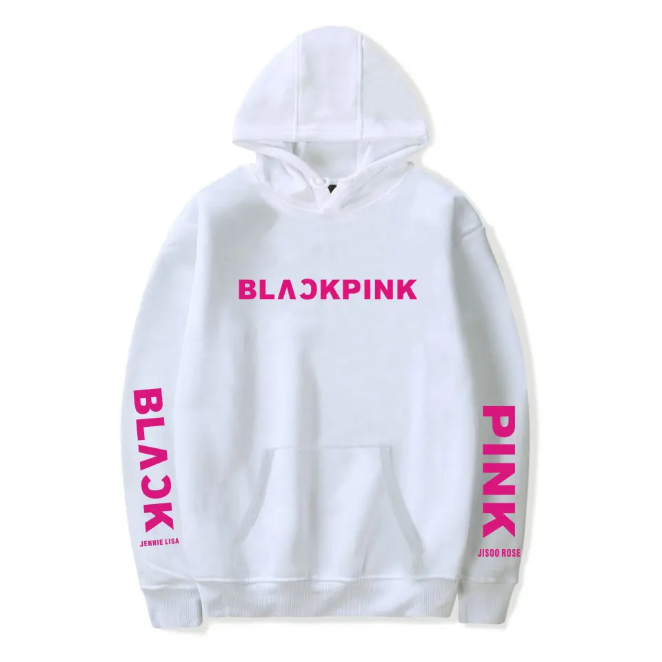 KPOP/корейские модные черно-розовые толстовки с капюшоном; JISOO Jennie Kim Rose LISA; японские толстовки с капюшоном; одежда; пуловеры; свитшоты