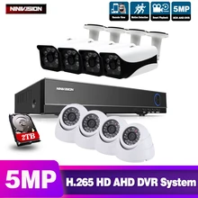 NINIVISION 8CH 5MP H.265 комплект видеонаблюдения камера комплект видеонаблюдения 5MP камера AHD система безопасности наружная AHD