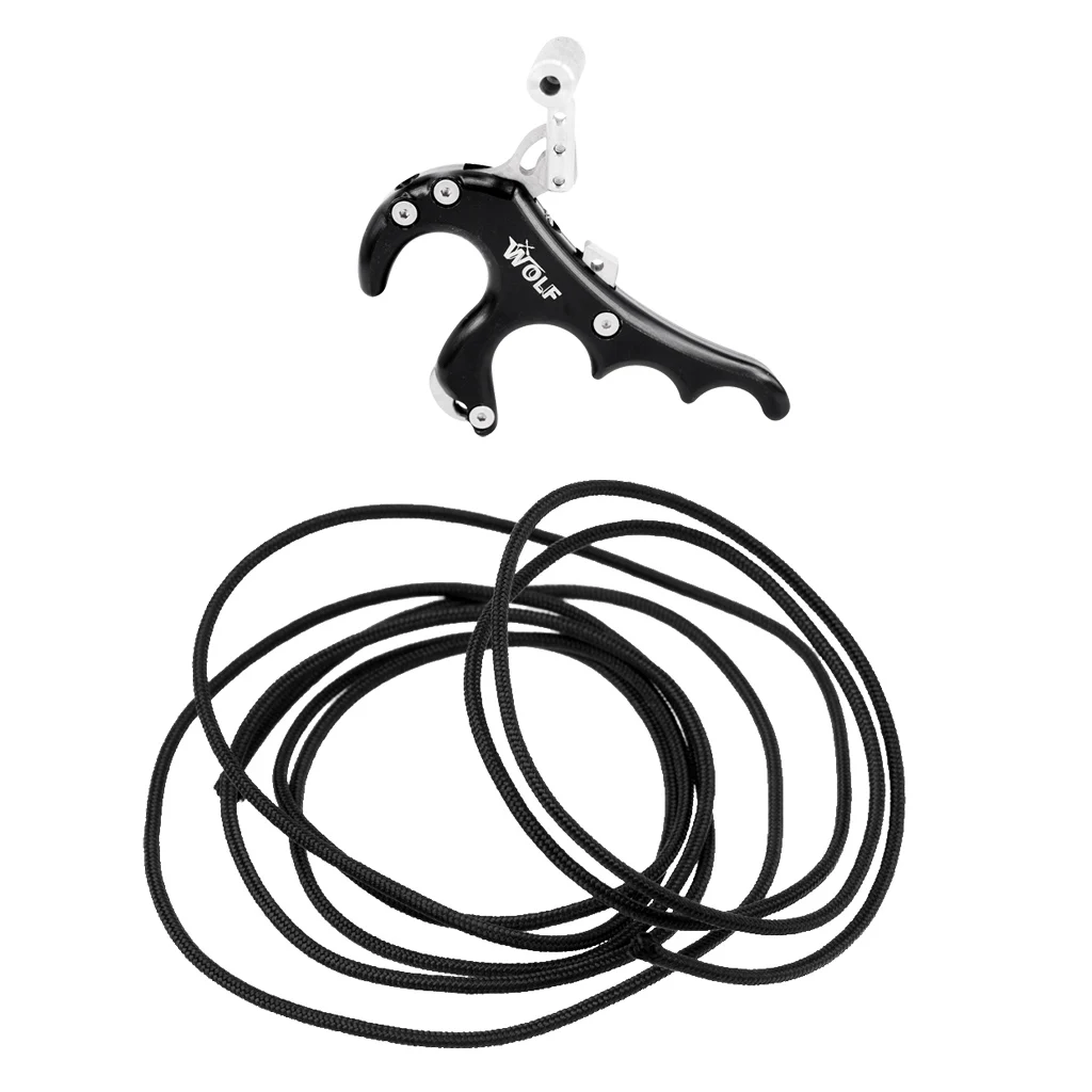 Archery Release Aid Thumb Button + Release Nock D Loop Rope Material Black