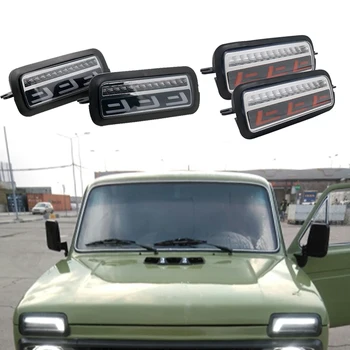 

2Pcs LED Daytime Running Lights for Lada Niva 4x4 1995 Running Turn Signal Car Styling Accessories Tuning Lamp With DRL