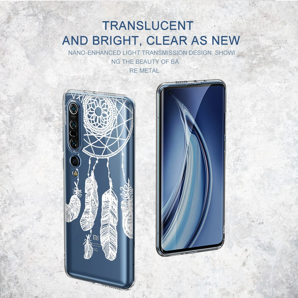 White Mandala Case For Xiaomi Redmi Note 10 8T 9 8 7 Pro 9A MI Note 11 10 9 9T Pro SE A3 Lite Poco X3 NFC F1 Soft TPU Phone Back