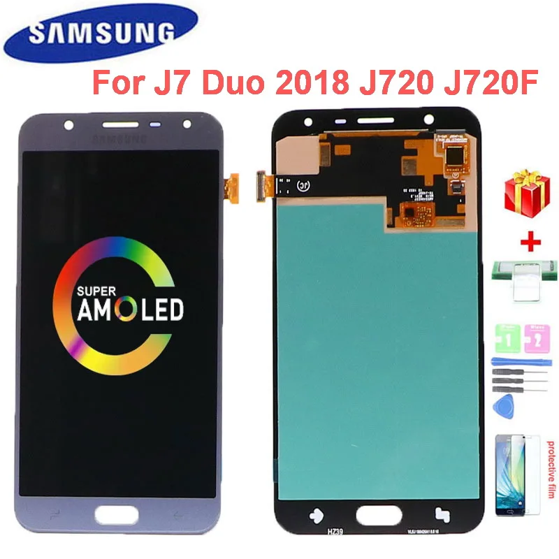 Super AMOLED ЖК дисплей для Samsung Galaxy J7 Duo 2018 J720 J720F SM-J720F SM-J720M SM-J720F/D с сенсорным экраном
