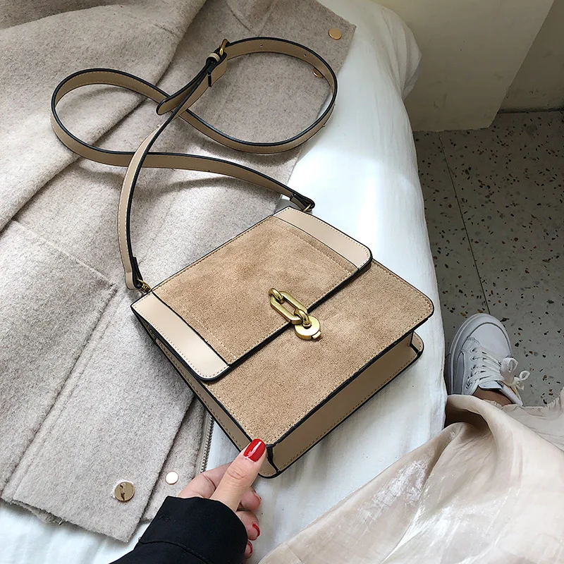 13 CM Khaki Винтажная модная женская сумка с откидным верхом Новая высококачественная матовая женская дизайнерская сумка из искусственной кожи с замком - Color: 13 CM Khaki
