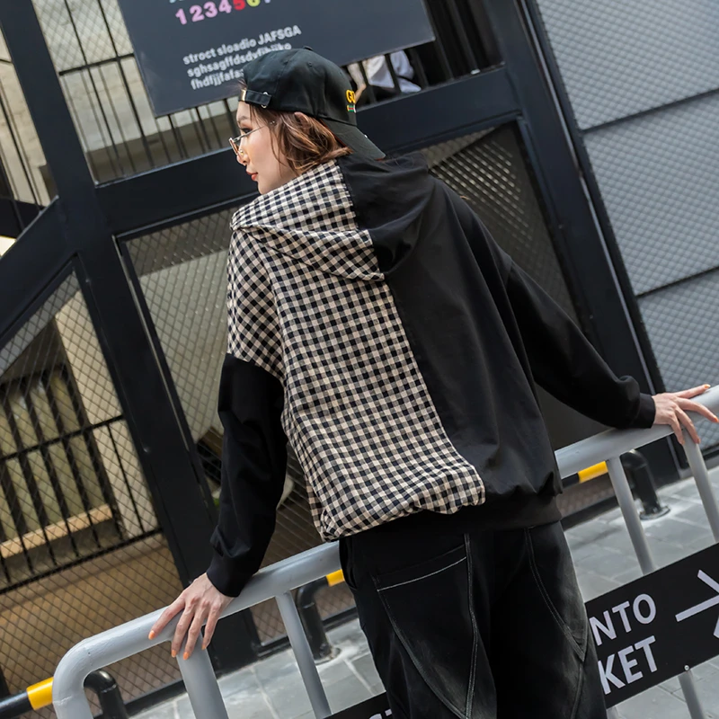 Max LuLu 2019 Autumn European Fashion Style Ladies Punk Clothes Women Plaid Hooded Hoodies Vintage