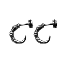 Мода коготь гвоздики панк Рок Хок коготь рога из нержавеющей стали серьги-гвоздики унисекс