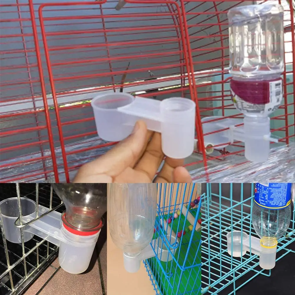 1-10Pcs Pigeons Bird Drinker Feeder Fit for Soda Pop Water Bottle Cup for Chicken Birds Feeder Trough Animal Feeding Accessories Bird Feeder Bird Water Drinker Pet Water Feeder