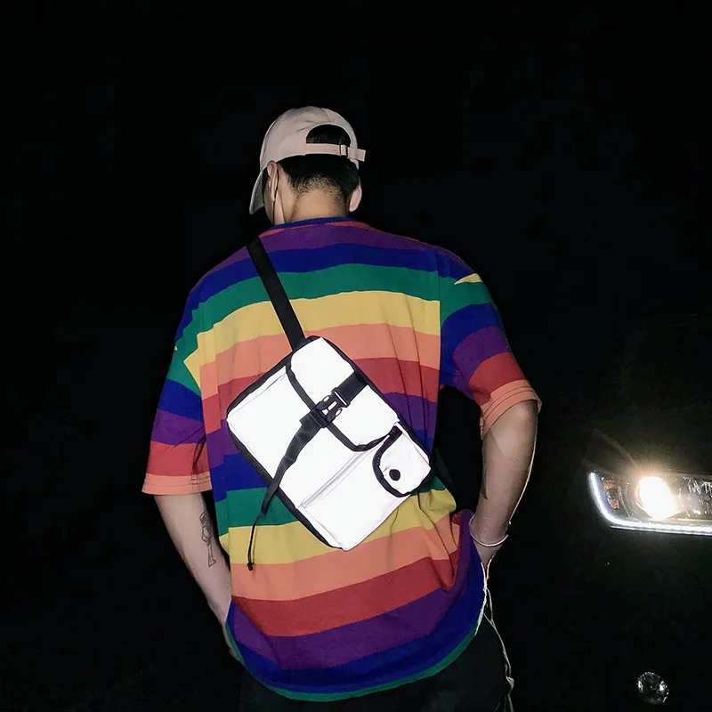 

2019 New Style Fashion Function Reflective Bag Oblique Bag Wallet Fashion Cool Disco Dancing Bag