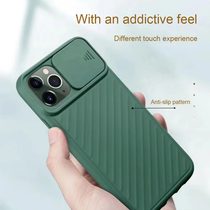 Противоударный чехол для телефона с защитной крышкой камеры однотонный Мягкий