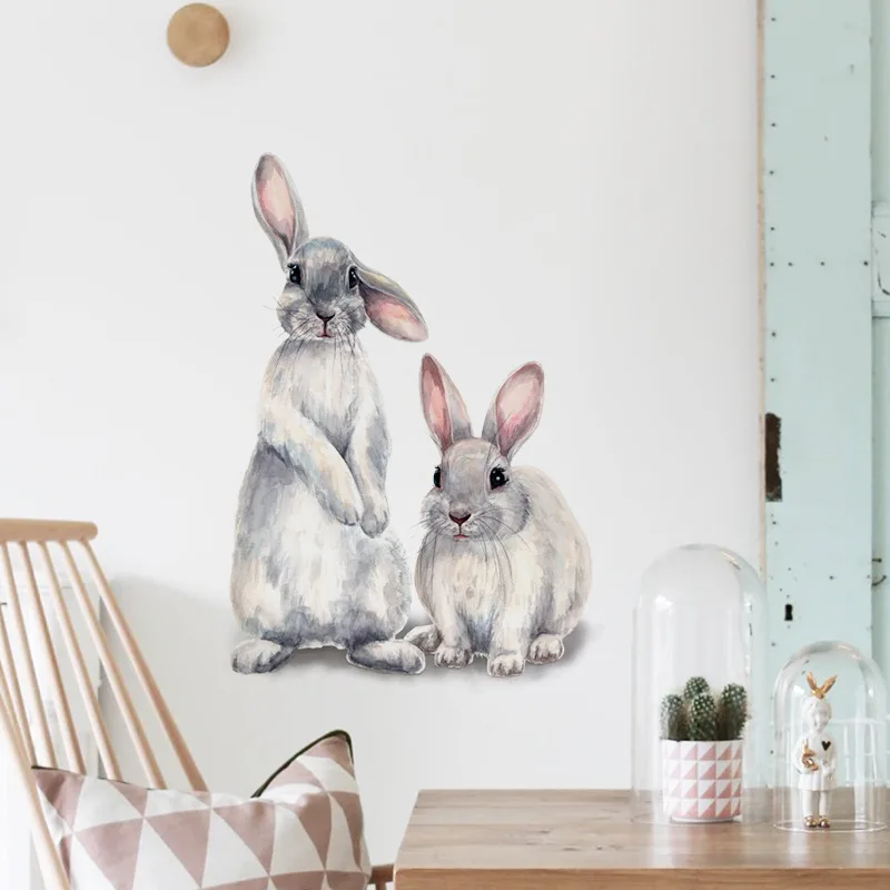 

Rabbit Wall Poster Window Door Refrigerator Decoration Sticker Creative 3D Cute DIY Living Room Bedroom Decor Fashion